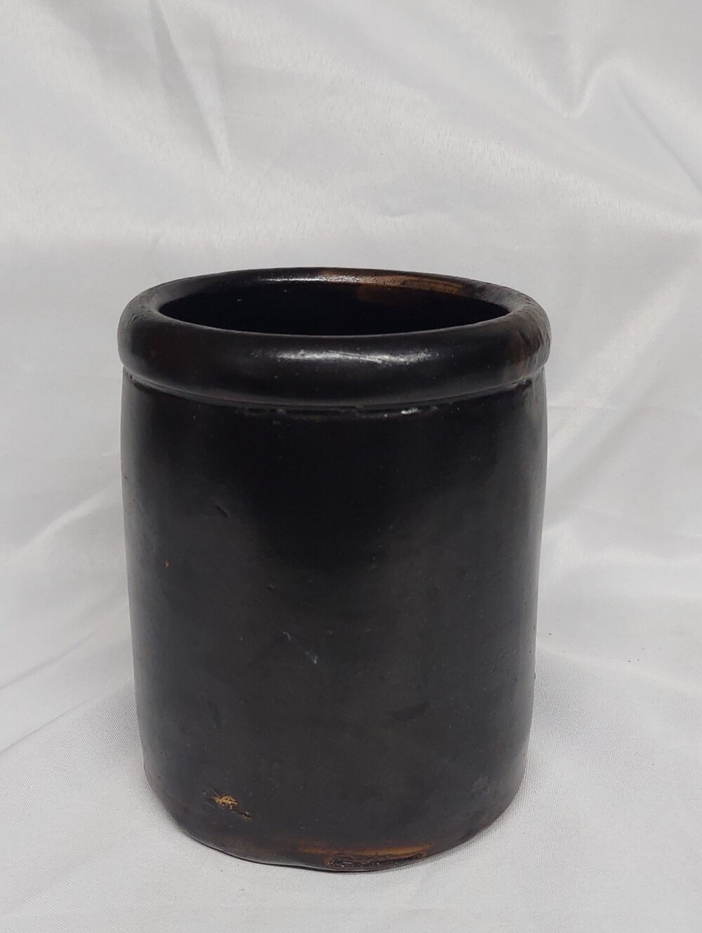 Vintage Glazed Stoneware Utility Crock Farmhouse Primitive Storage Jar